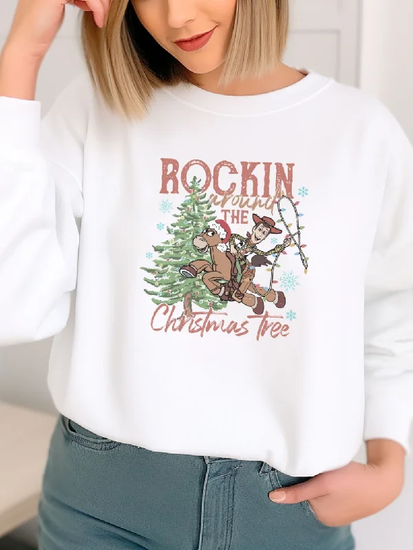 Hoodies & Sweatshirts crowdfunded-Rockin' Around the Christmas Tree Heavy Blend Unisex Crewneck Graphic Sweatshirt