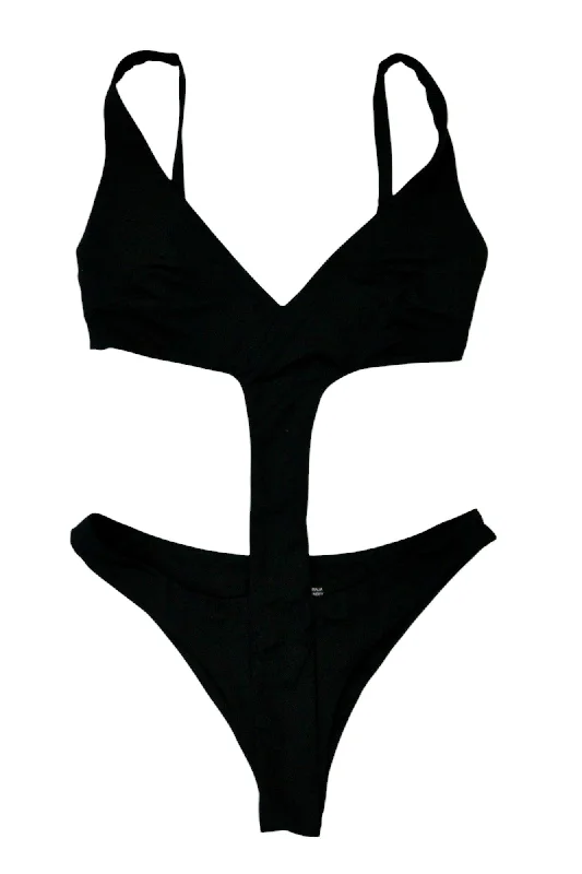 Swimwear for satin finish-Alt + - Cut Out One Piece