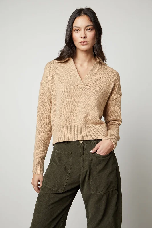 Sweaters in ripple-LUCIE POLO SWEATER