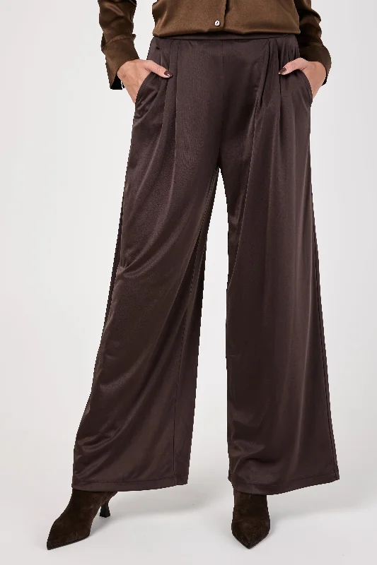 Bottoms in graphite-Whisky Jersey Trouser Pant in Brown