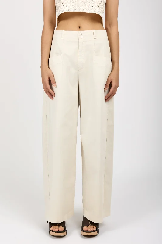 Bottoms with lace-up sides-Comfort Fit Trouser Pant in Ivory