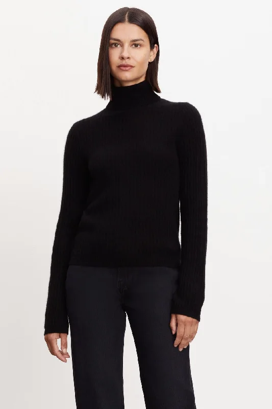 Sweaters for dance classes-LORI CASHMERE TURTLENECK SWEATER