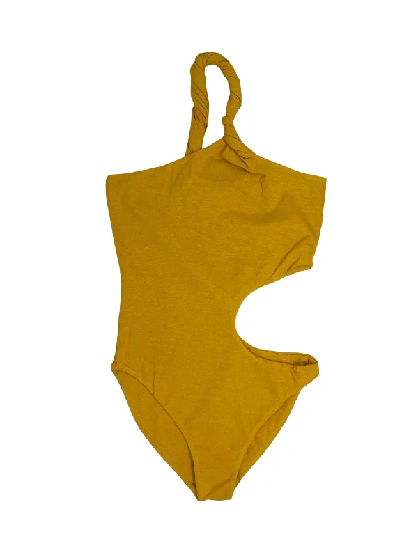 Swimwear for aquatic centers-Swirl One Piece Swimsuit - Cali Gold