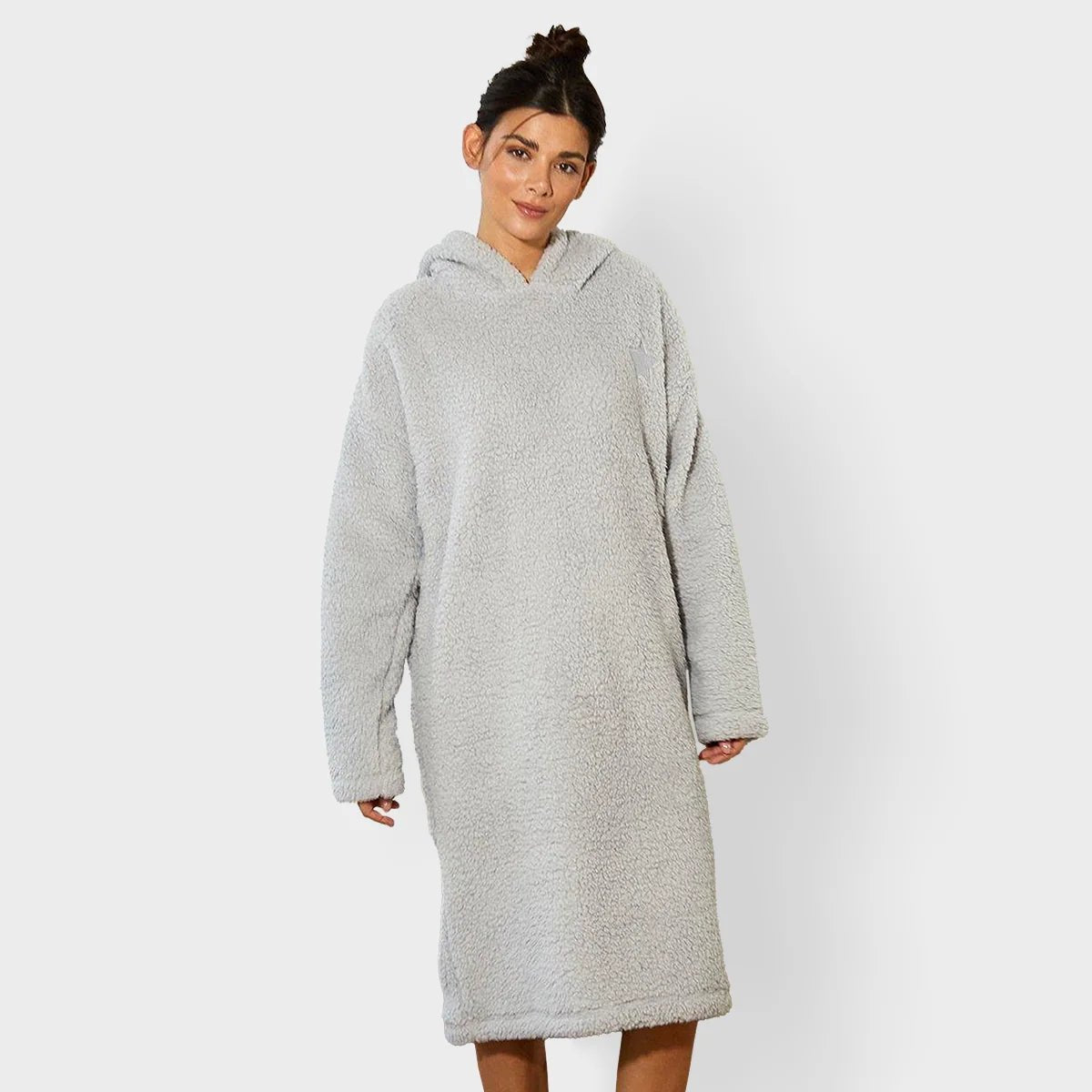 Hoodies & Sweatshirts college-Threadbare Borg Longline Loungewear Hoodie