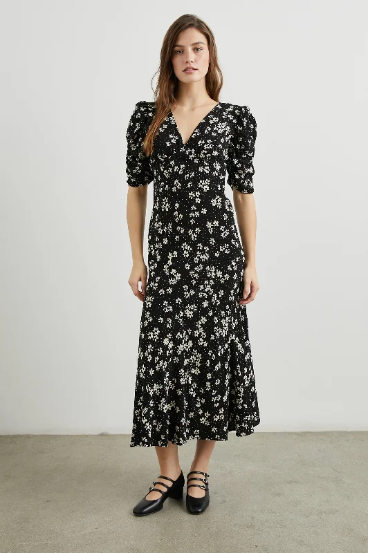 Dresses for vow renewals-ZARIAH DRESS - NOIR FLORAL