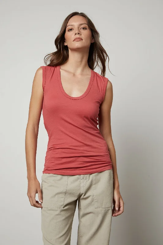 Best meal delivery services-ESTINA GAUZY WHISPER FITTED TANK TOP