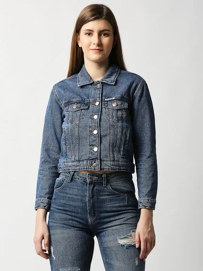 Jackets for running-Women's Essential Blue Denim Jacket