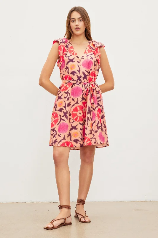 Dresses for press conferences-JENNA PRINTED SILK COTTON VOILE DRESS