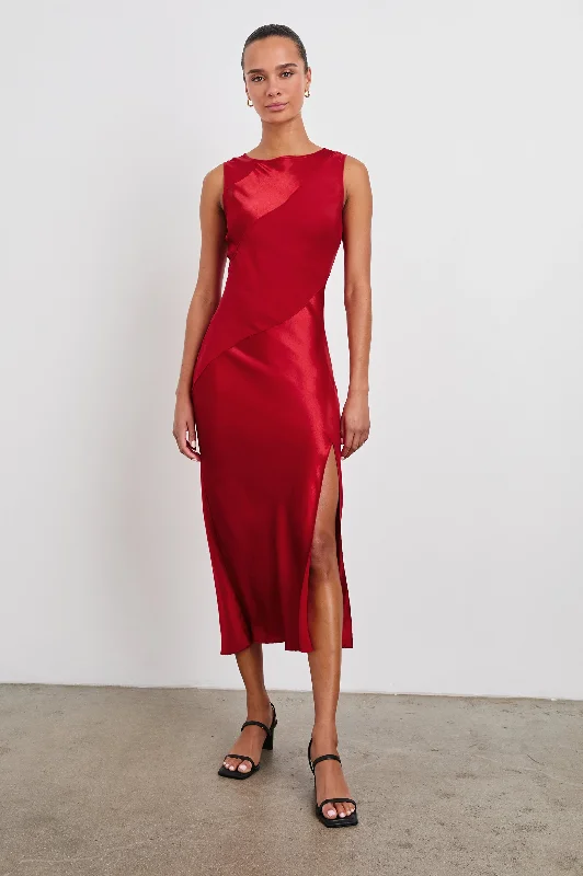 Dresses for lavish weddings-SANYA DRESS - SCARLET