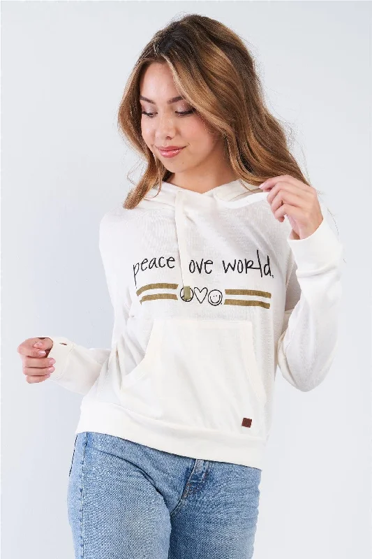 Hoodies & Sweatshirts year round-Pristine Long Sleeve "Peace Love World" Tour Hoodie Sweatshirt