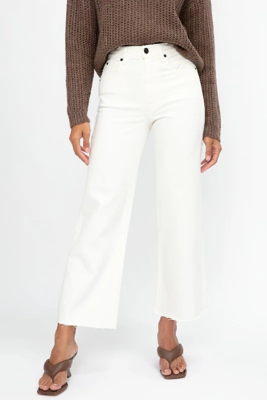 Bottoms for petites in sapphire-Grace Crop Jean in White White