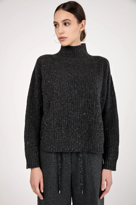 Sweaters in pebble-Cable Knit Sweater in Graphite