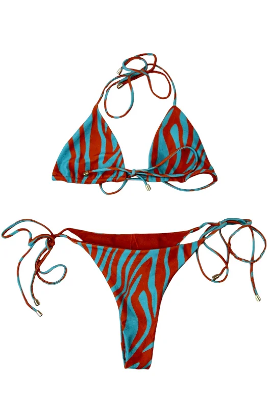 Swimwear black-Janthee - Bright Zebra Bikini Set