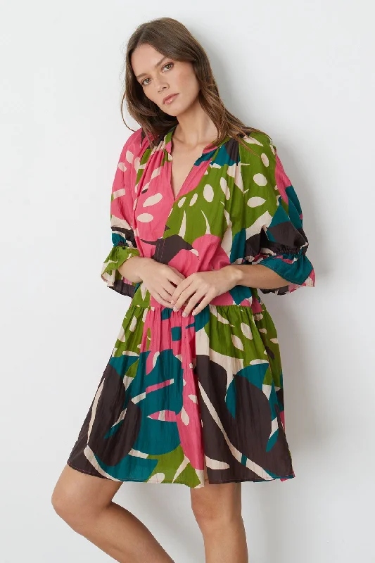 Dresses with satin-TRACY PRINTED DRESS