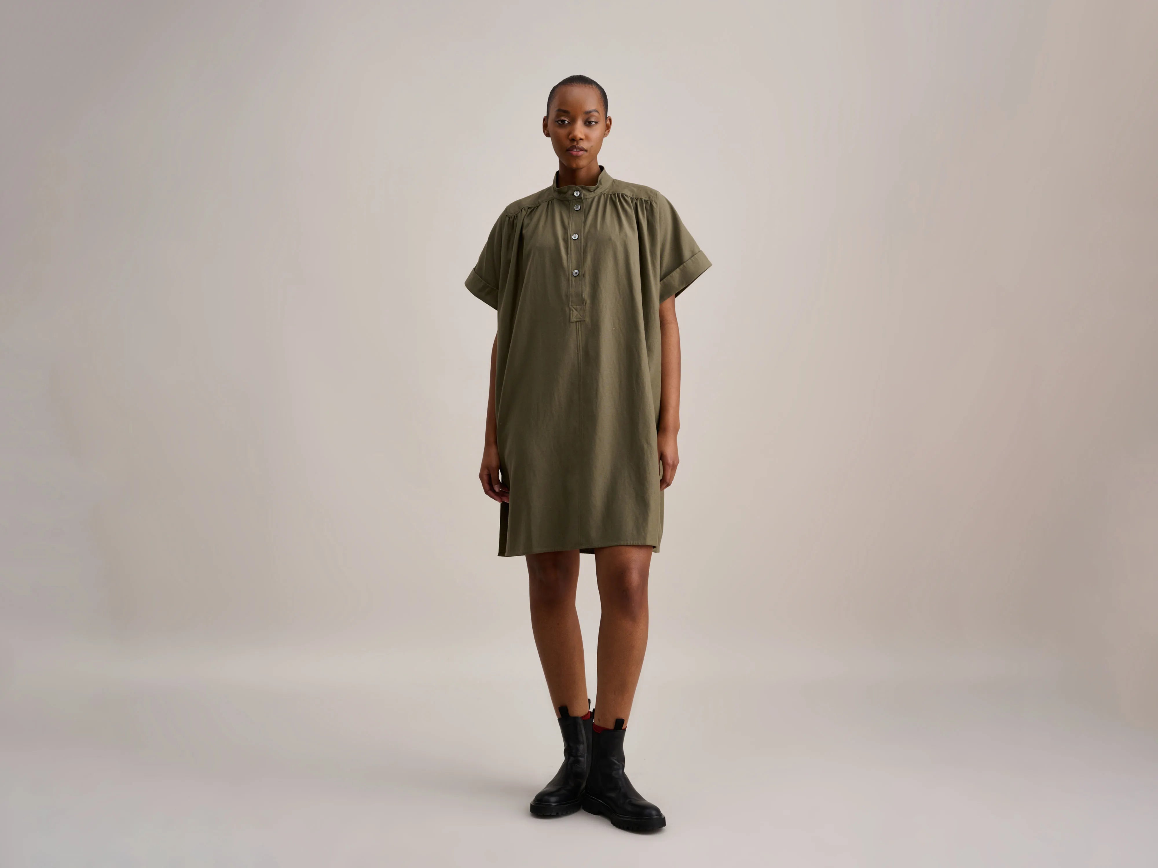 Dresses for mock neck-Pomme Dress (232 / W / LODEN)