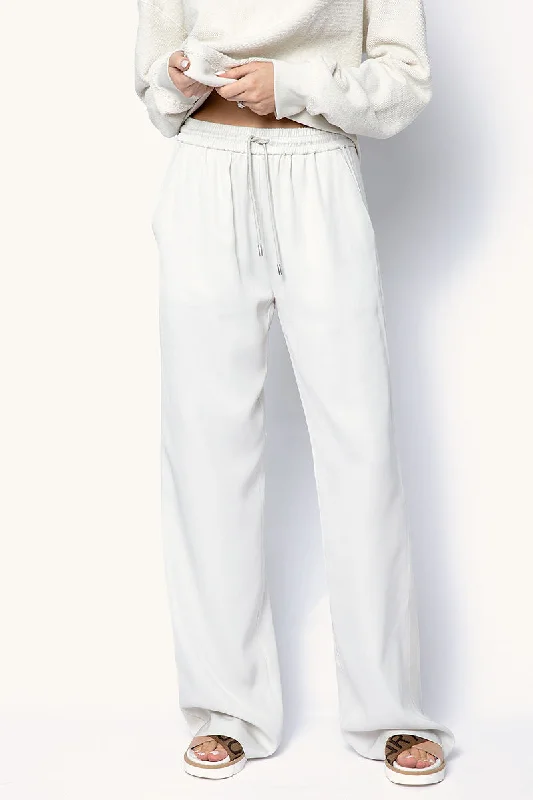 Bottoms with button details-Viscose Twill Pull-On Pant in Gesso