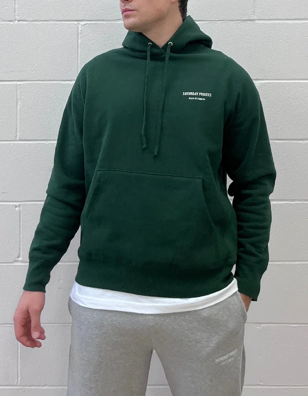 Hoodies & Sweatshirts style guide-Embroidered Logo Hoodie in Forest Green