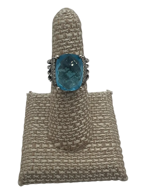 How to enhance writing skills-David Yurman Aqua Blue & Silver 925 Sterling Silver Blue topaz Cable Twist Ring