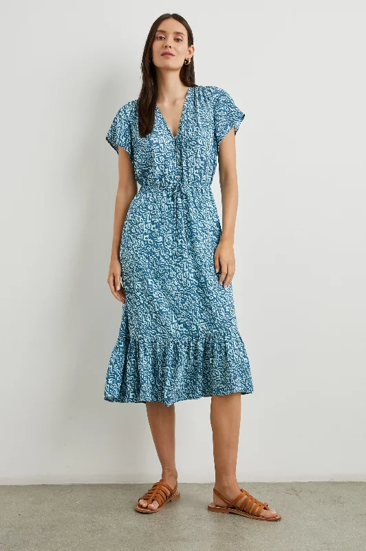 Dresses with wool-KIKI DRESS - BLUE HAVANA