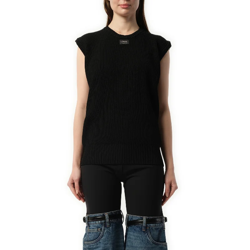 Best streaming services 2025-Knitted Sleeveless Top in Black