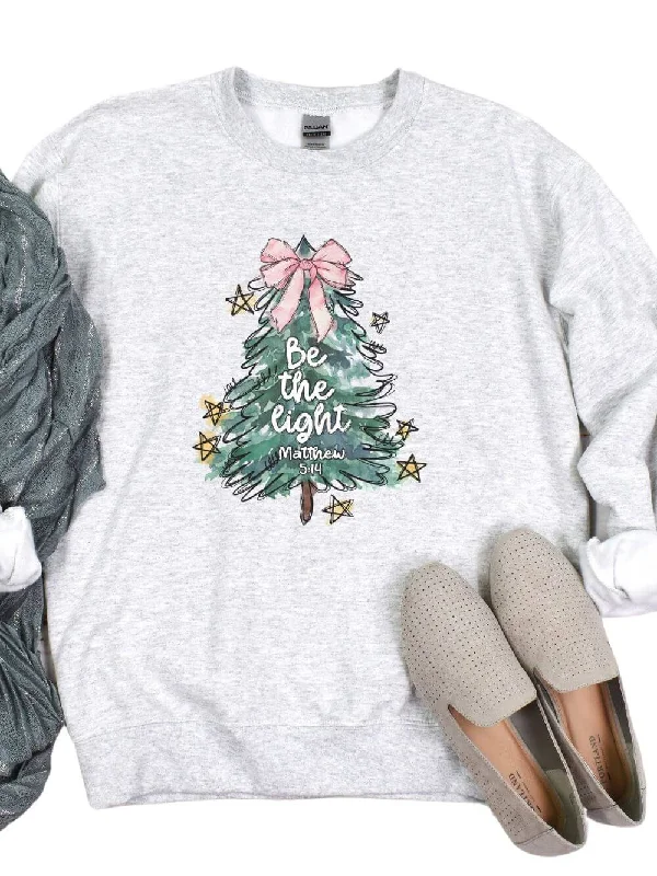 Hoodies & Sweatshirts Kickstarter-Be the Light  Christmas Tree Heavy Blend Unisex Crewneck Graphic Sweatshirt