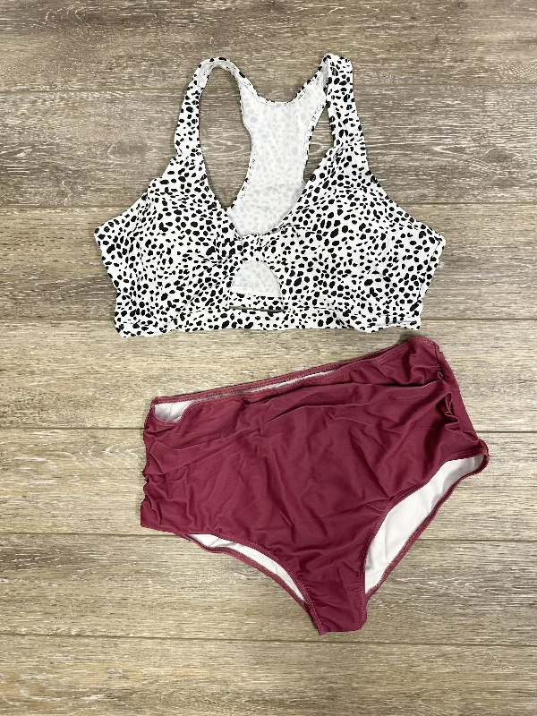 Swimwear for short women-One of a Kind Item #139 - Adult 2 Pc Swim Burgundy Size 4XL