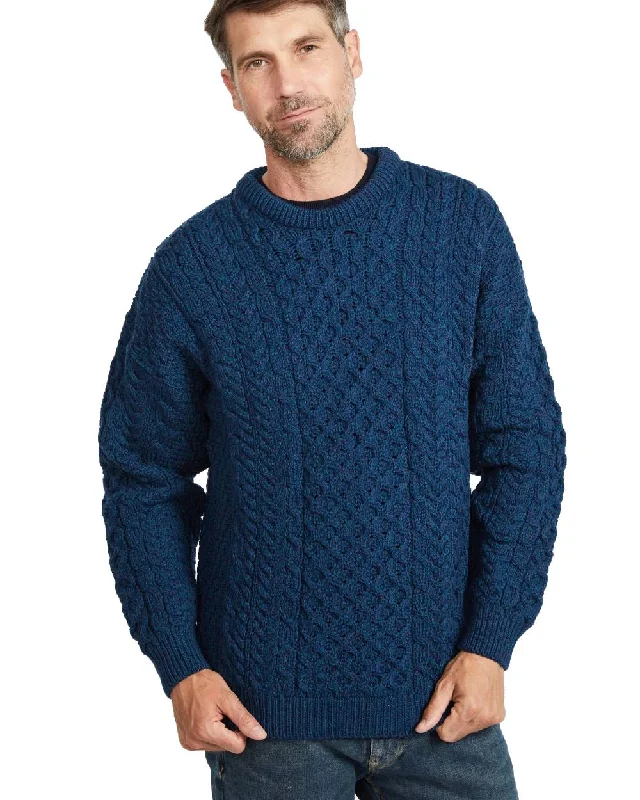 Sweaters with bubbled sleeves-Aran Inisheer Traditional Sweater