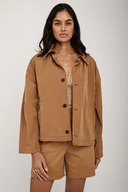 Jackets with ribbed-Oversized Hooded Jacket in Desert