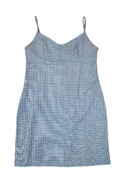 Dresses for tunic length-Blue Asphalt - Plaid Mini Dress