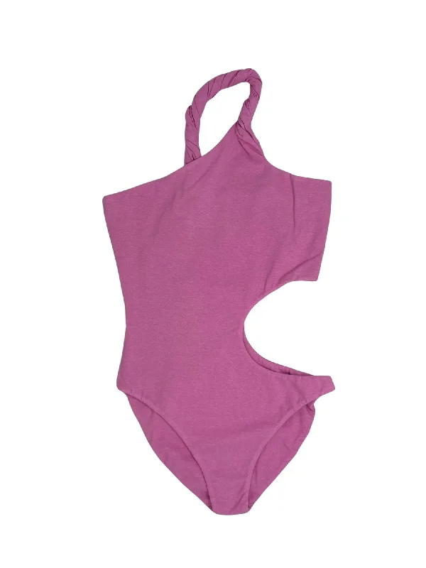 Swimwear for water parks-Swirl One Piece Swimsuit - Candy Sky Pink