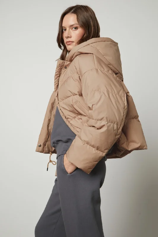 Jackets in orange-RAYLIN CROPPED PUFFER JACKET