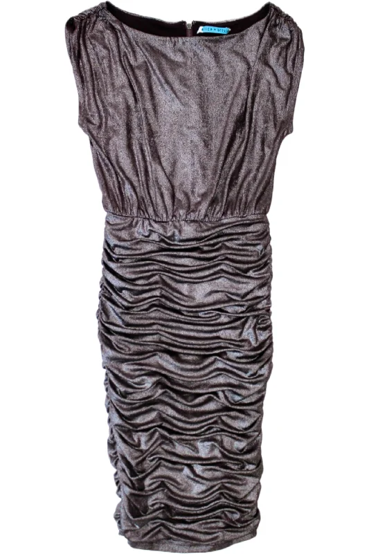 Dresses for hybrid events-Alice + Olivia - Metallic Rusch Dress