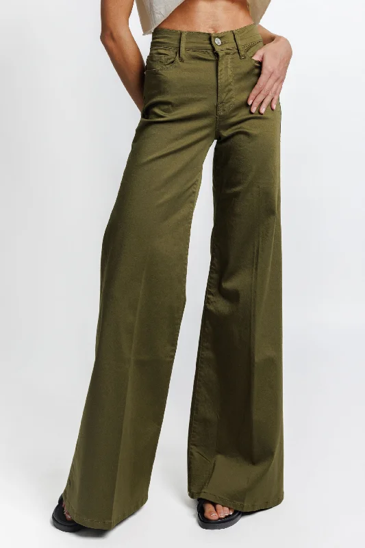 Bottoms with side buttons-Le Palazzo Pant in Sateen Surplus