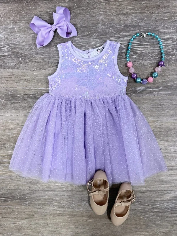 Top fitness tips for teens-Lavender Sequin Top Girls Tulle Chiffon Tutu Dress