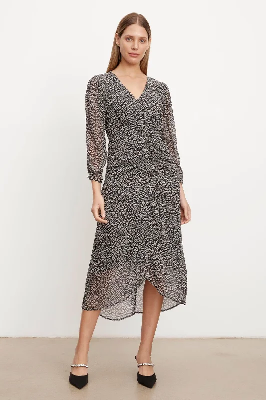 Dresses for runway events-CAILEY PRINTED RUCHED DRESS