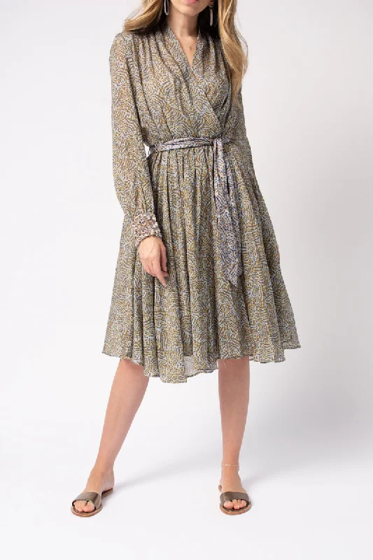 Dresses for Valentine’s Day-Eagle Print Cotton Silk Voile Dress