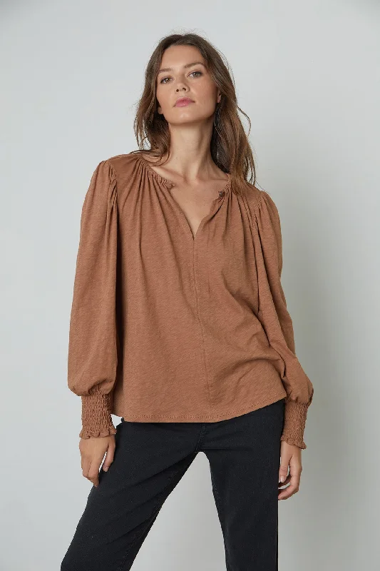 How to reduce electricity bills-IRINA SPLIT NECK TEE