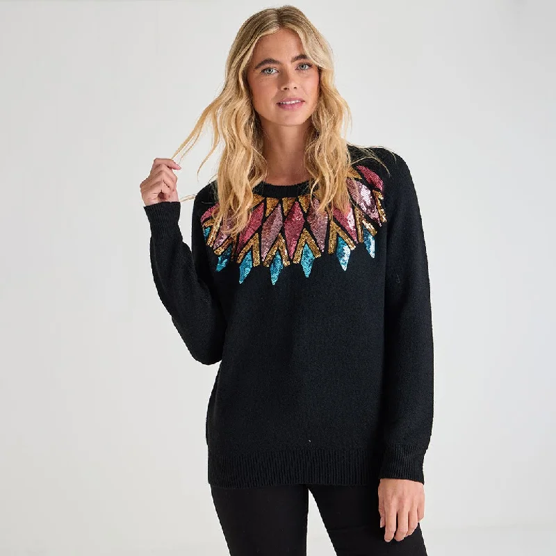 Sweaters with layered looks-Ladies Diamond Fairisle Xmas Jumper