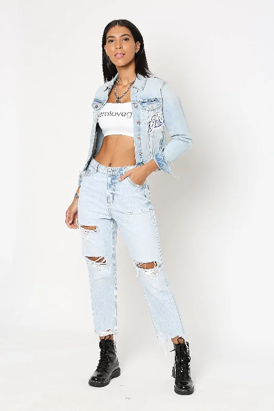 Jackets for work-Women's Atlanta Light Blue Denim Jacket