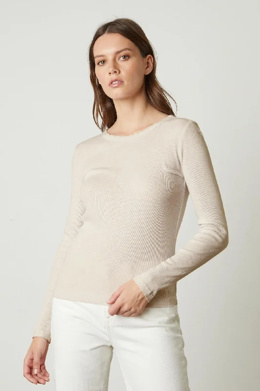 Creative gift ideas for holidays-BAYLER RIBBED SCOOP NECK TEE