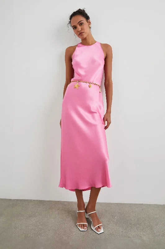 Dresses for plunging neckline-SOLENE DRESS - MALIBU PINK