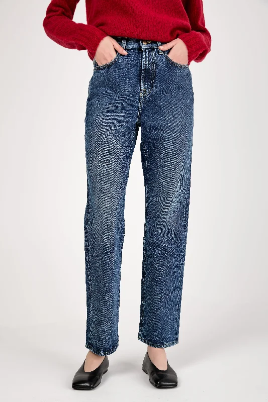 Bottoms for trendy fit-High Rise Jean in Medium Blue