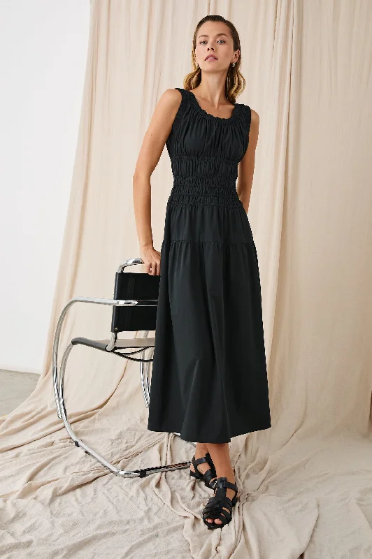 Dresses for rainy days-ANASTASIA DRESS - BLACK