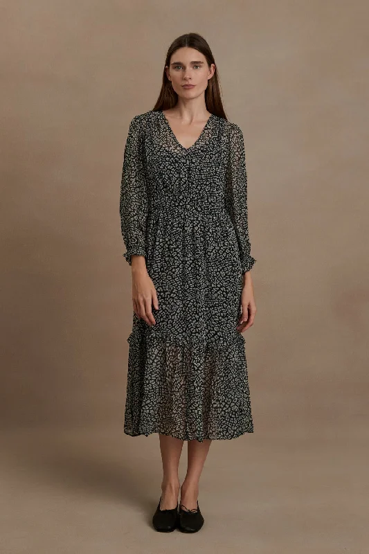 Dresses for theater-LESLIE PRINTED BOHO DRESS