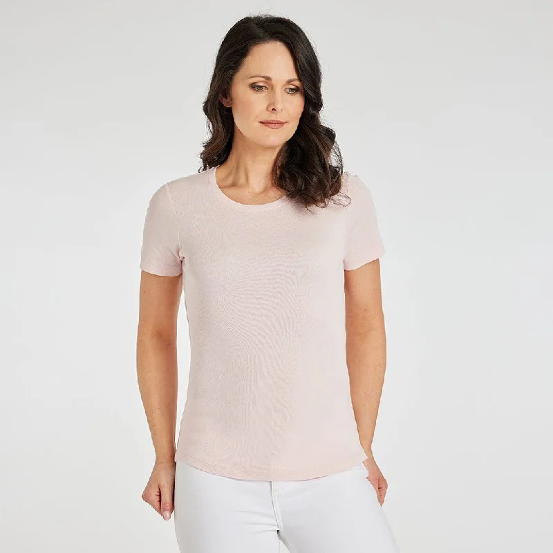 Healthy weight loss recipes-Ladies Essential Crew Neck Tee Light Pink