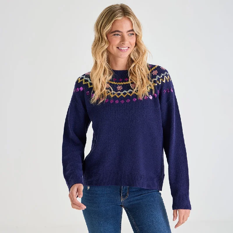 Sweaters in hazel-Ladies Fairisle Xmas Jumper