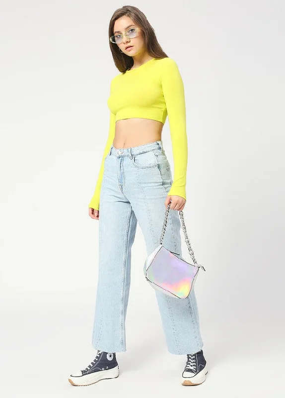 Bottoms with laser-cut details-Light Blue Sofia Wide Leg Jeans