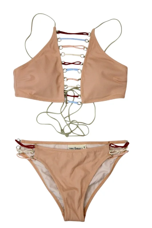 Swimwear for holiday theme-Sand & Blue Beachwear - Lacing Detail Bikini