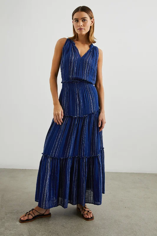 Dresses for V-neck-LOULOU DRESS - NOJA STRIPE