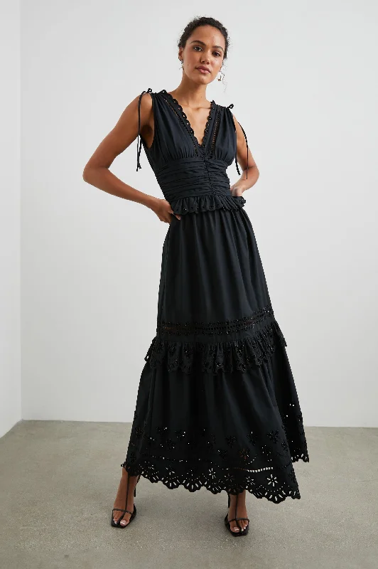 Dresses for spa days-ESMERALDA DRESS - BLACK